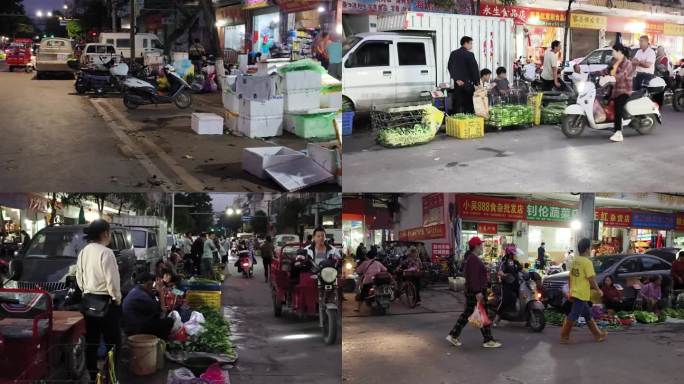 早晨菜市场 商业批发市场 菜市交易夜菜市