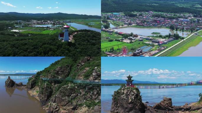 4k同江街津山航拍集锦夏季同江航拍