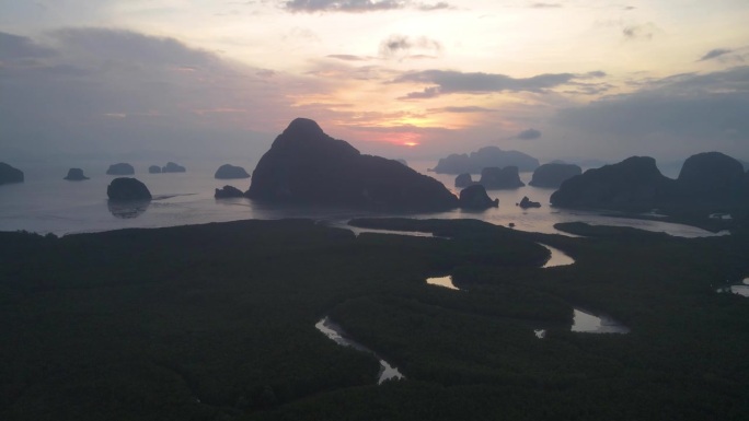 相同的Nang Chee观海湾到海洋，攀牙泰国自然景观