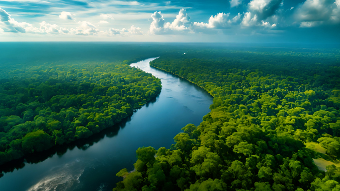 热带雨林 原始森林 丛林丁达尔光天然氧吧