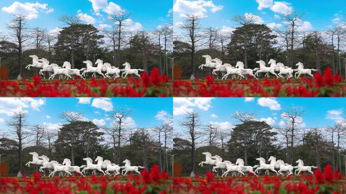 松山湖风景-八匹马2 骏马奔腾