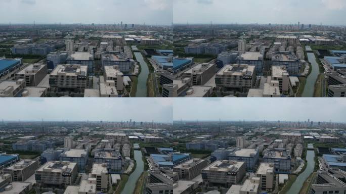 上海青浦区华测导航产业园航拍视频