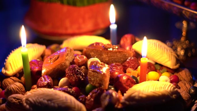 节日餐桌诺鲁孜节。诺鲁孜节的习俗。诺鲁孜节的祝福。全世界都在庆祝诺鲁孜节