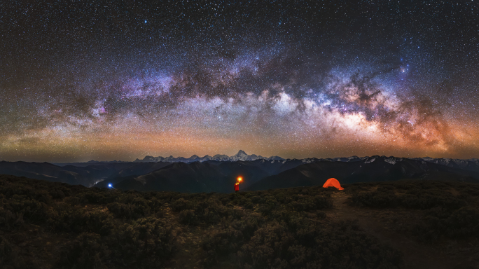 4K贡嘎雪山群延时摄影 高质量星空素材