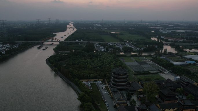 上海青浦区练塘镇庄严寺航拍