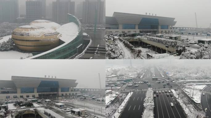 城市雪景