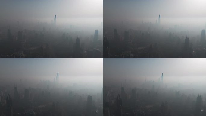 上海雾霾航拍 4k视频