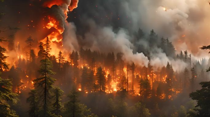 森林着火山火火灾熊熊大火