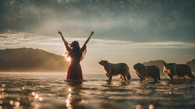 女孩神秘奇幻梦幻的场景