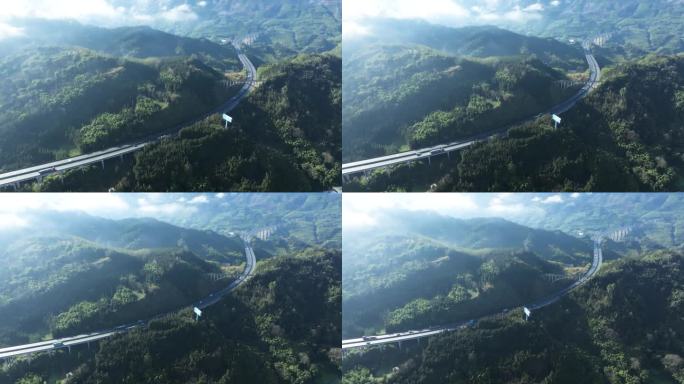 穿行在群山的雅西高速公路自然风景
