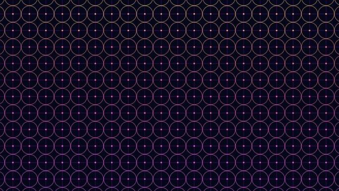 几何图案与圆圈和曲折线在紫色和蓝色