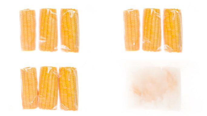 成熟玉米的包装和冷冻