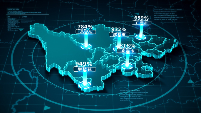 【无插件】四川可视化科技地图