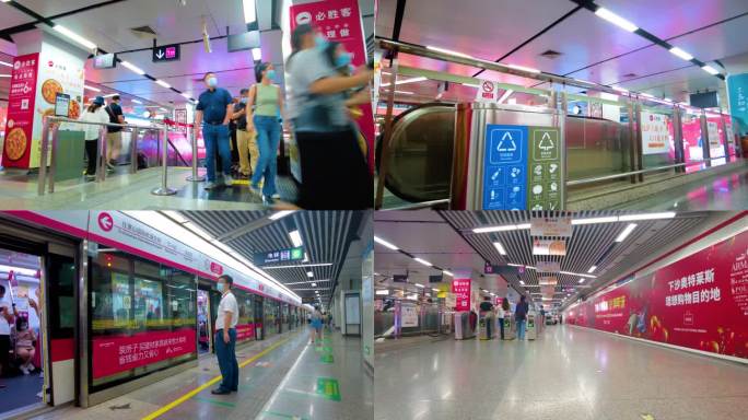 杭州城市地铁人流延时摄影