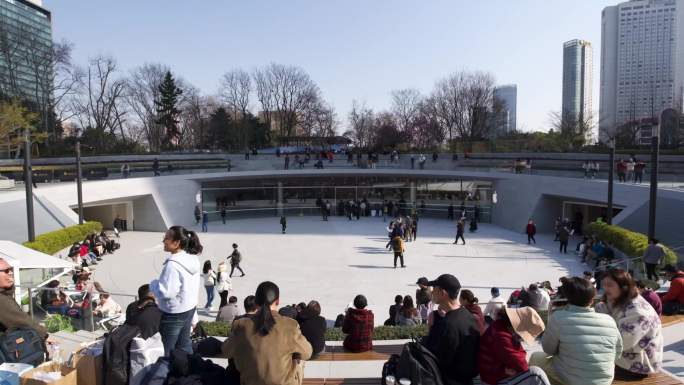 4k 2024静安寺广场延时