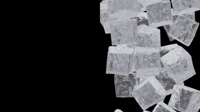冰立方肖像垂直视频动画幕过渡效果透明背景Alpha通道