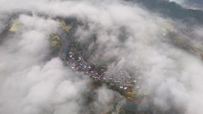 云海 皖南风光 皖南航拍 山水乡村 乡村