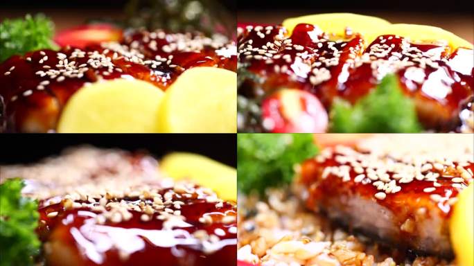 农业美食高清视频视频素材鳗鱼饭视频素材
