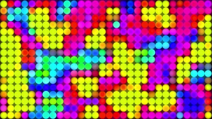 彩色圆点抽象几何运动背景。五颜六色的圆形糖果。有光泽的彩色装饰球。