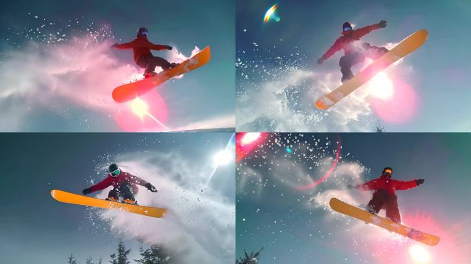 滑雪板运动员极限运动冬季奥运会素材原创