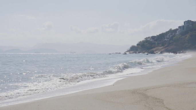 4K海浪拍打沙滩