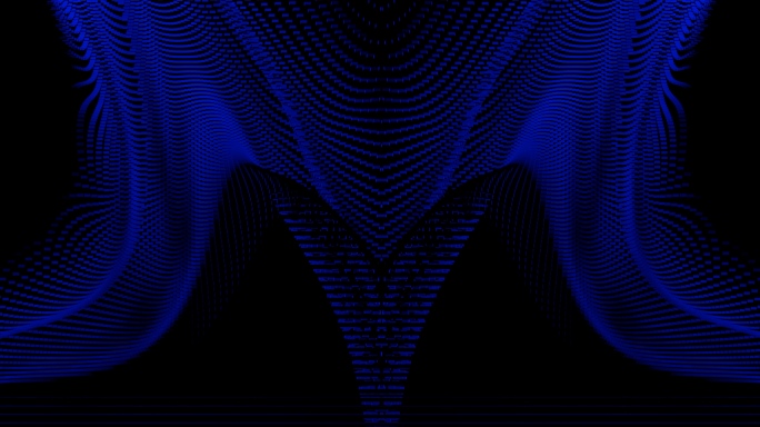 【4K时尚背景】暗蓝粒子虚拟曲线暗光科技