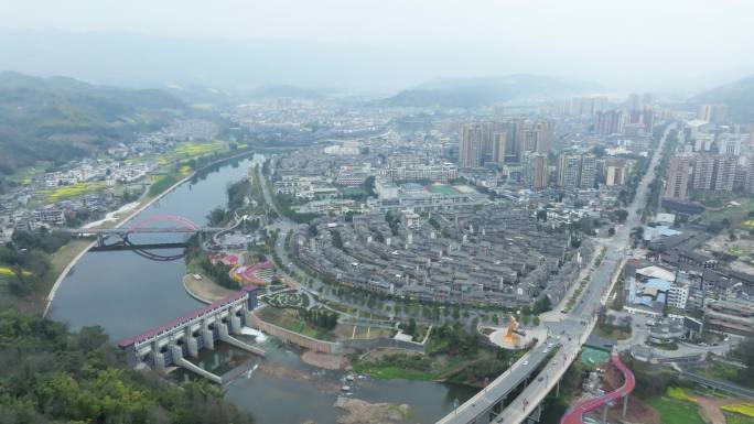 雅安芦山县城航拍