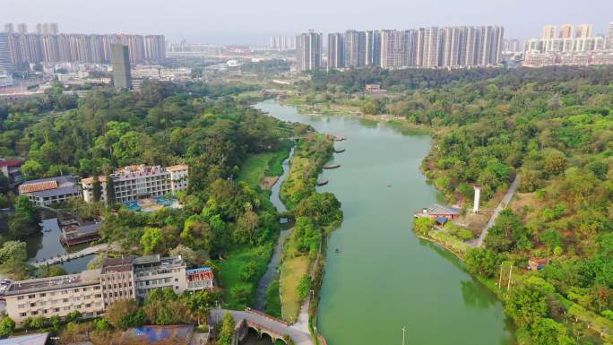 航拍南宁市药用植物园