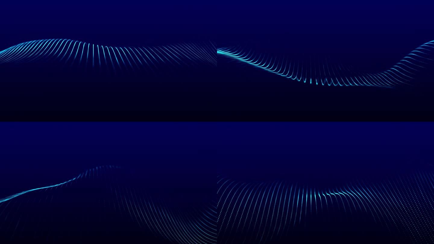具有动态波的抽象背景。未来的点波。声波可视化。大数据可视化。4 k动画。3 d渲染。