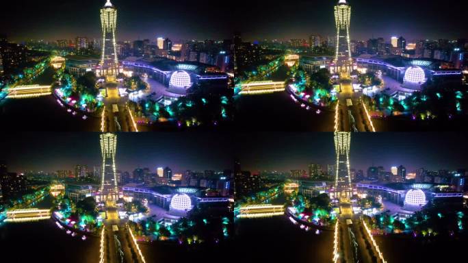 杭州市区西湖文化广场夜景视频素材94