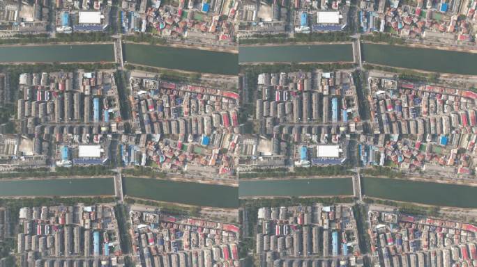 湖南临湘县城高空俯瞰长安一桥车流延时摄影