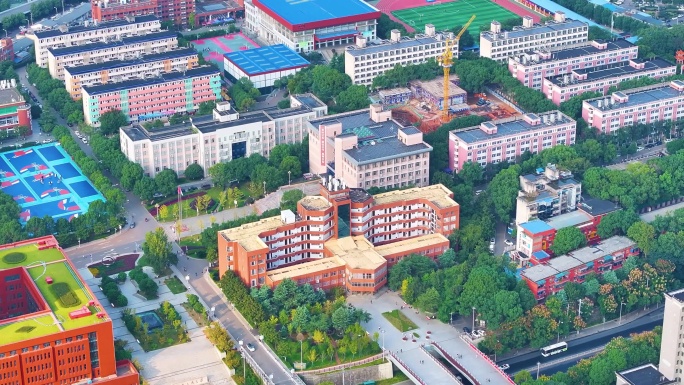 湖南工商大学航拍校园风景风光学校大学素材