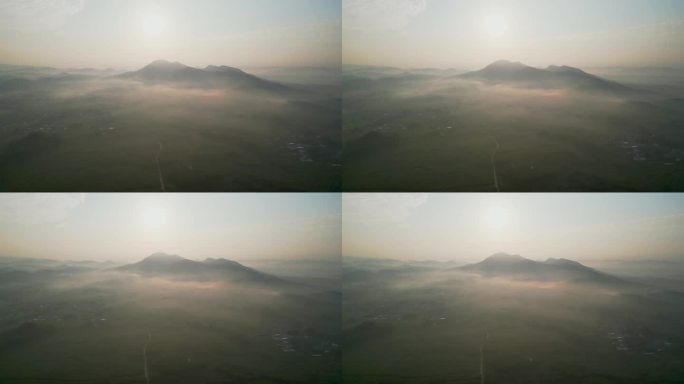 清晨的乡村薄雾