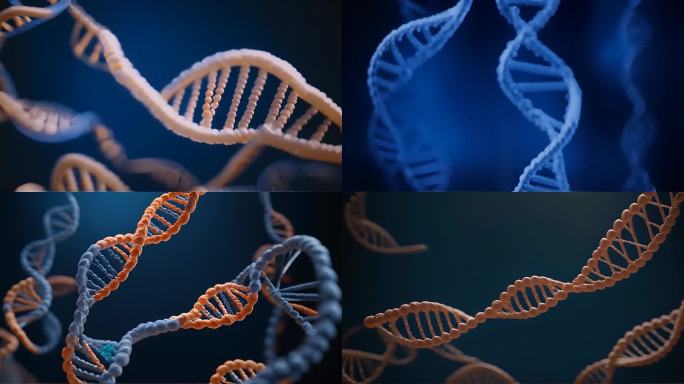 一组DNA链生物医学cg素材