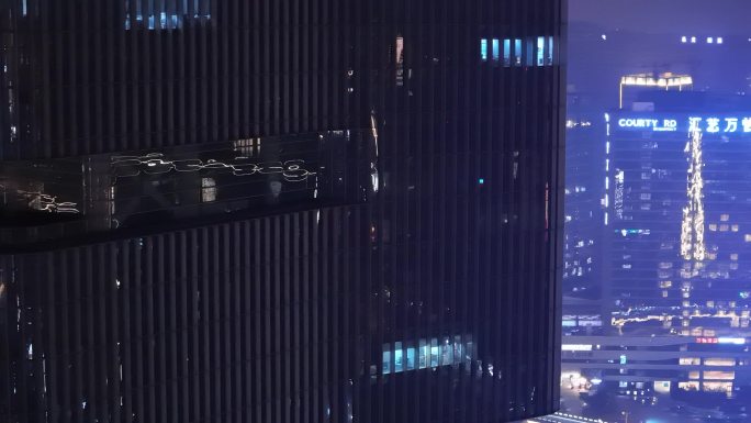 高楼大厦横移城市灯光建设亮化上升