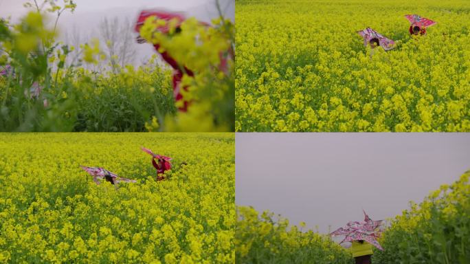 阿莱拍摄美丽乡村振兴油菜花童年风筝梦想