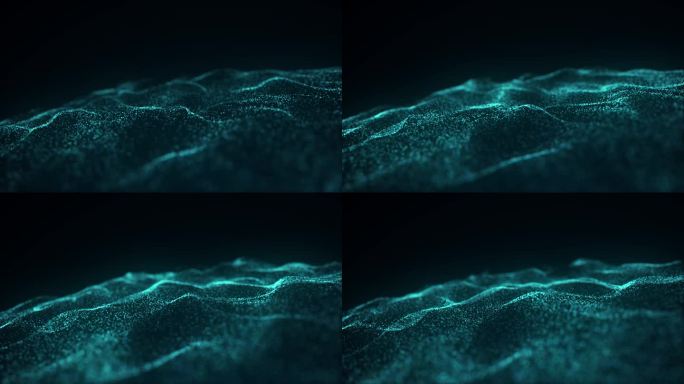 发光粒子的动态波。数字技术背景。3 d渲染。4 k动画。