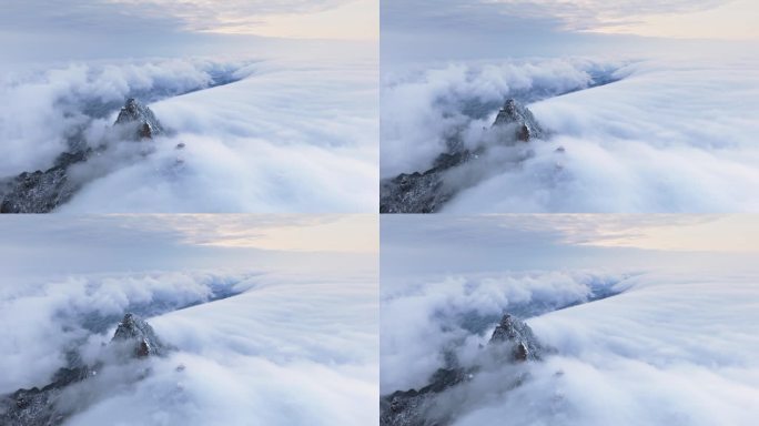 河南老君山雪中云海