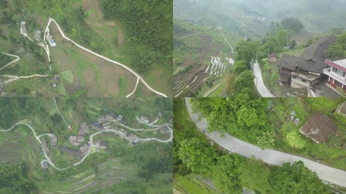 深山里的农村 农村水泥路