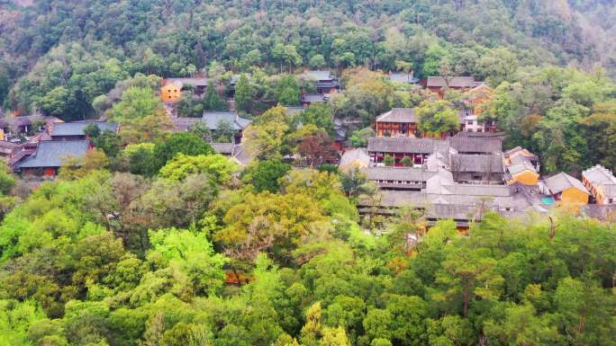 国清寺，随塔，隋代古刹，航拍