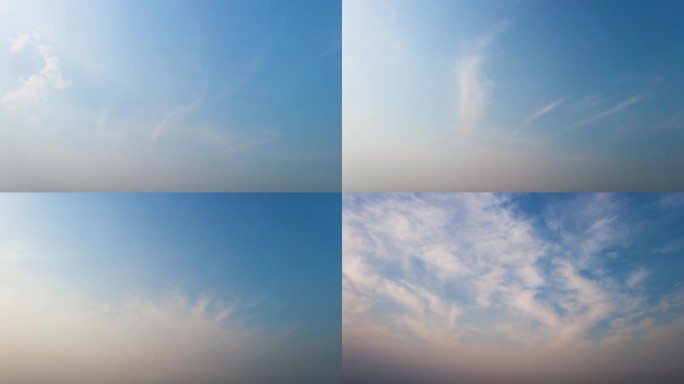蓝天白云风景日转夜延时摄影