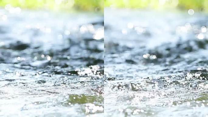 有阳光反射的小河或小溪