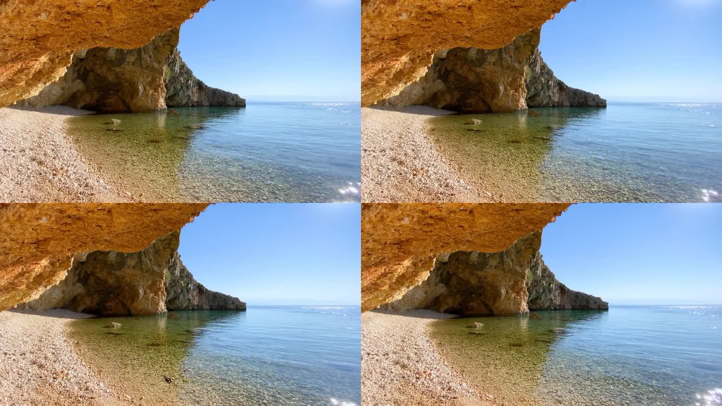 在田园诗般的海滩上享受夏日时光，沐浴阳光