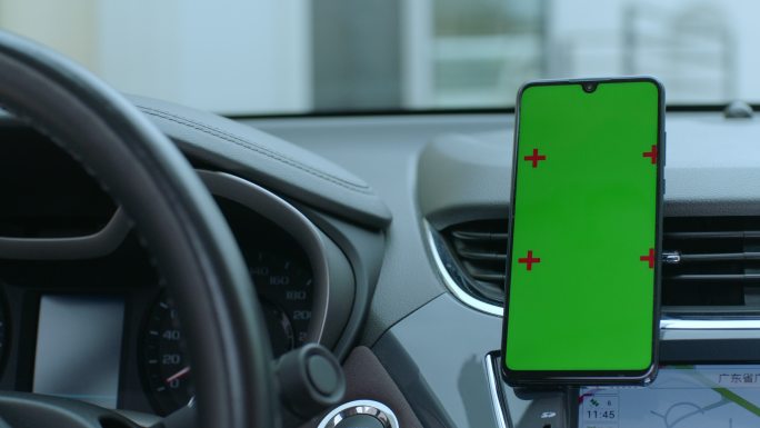 视觉创意_汽车手机绿幕抠图屏幕