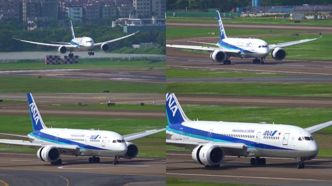 ANA全日空B787客机 从东京飞抵深圳