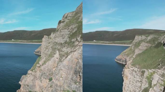 英国南威尔士格拉摩根高尔半岛航拍视频