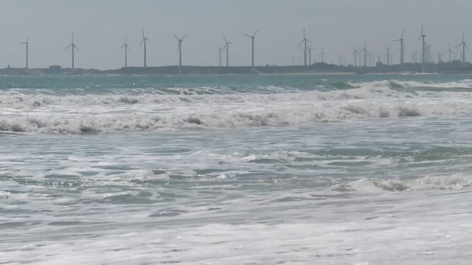 海上风电 海浪原声 沙滩 新能源 南海