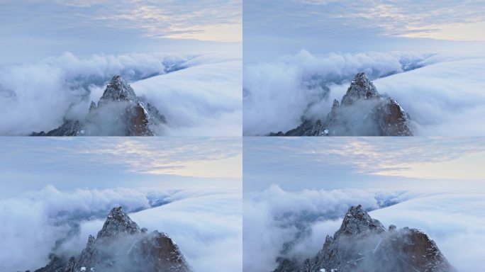 河南老君山雪中云海