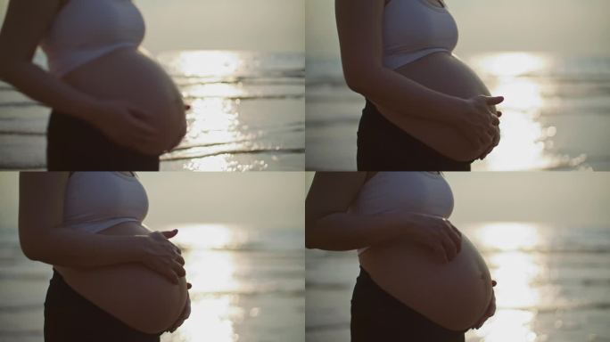 海滩上的孕妇孕妇