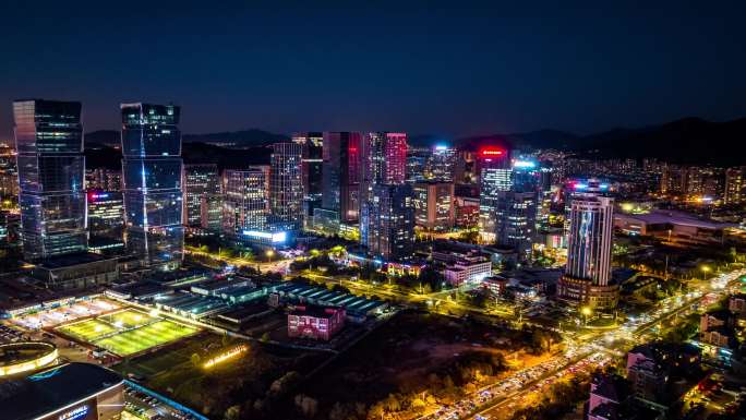 青岛崂山金家岭夜景旋转